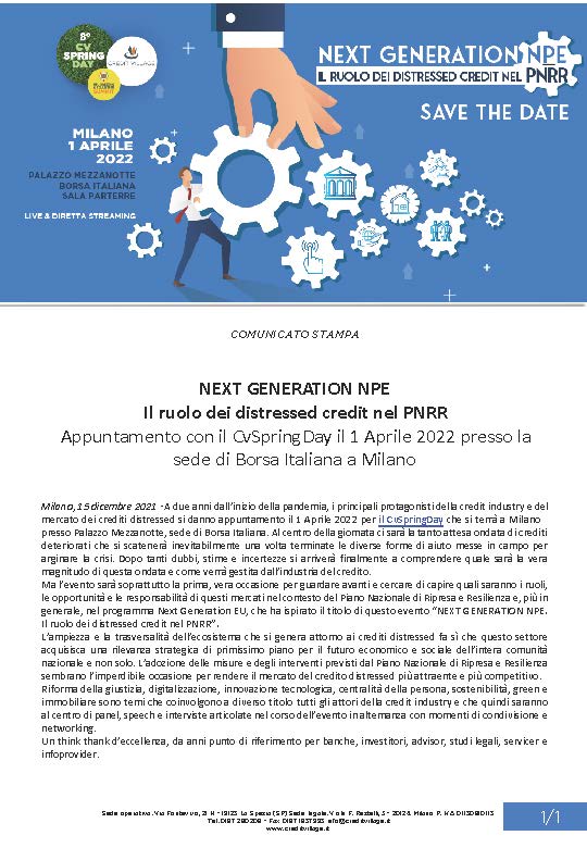 NEXT GENERATION NPE - Il ruolo dei distressed credit nel PNRR