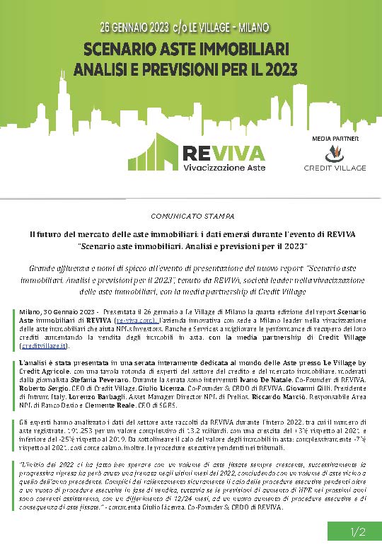 Il futuro del mercato delle aste immobiliari: i dati emersi durante l'evento di REVIVA 