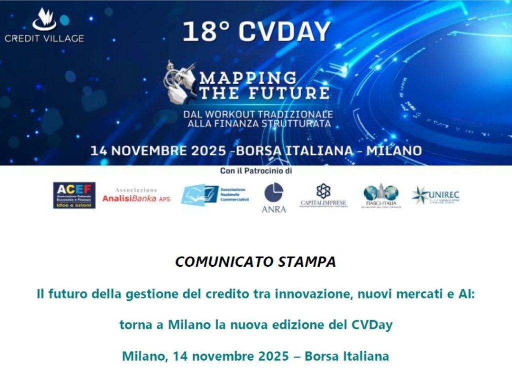 Il futuro della gestione del credito tra innovazione, nuovi mercati e AI:  torna a Milano la nuova edizione del CVDay